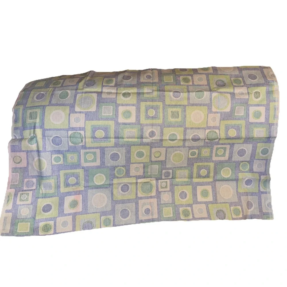 Vtg DCI Springs Cotton Fabric Atomic Age Geometric Shapes Blue Green 2004 1 Yd